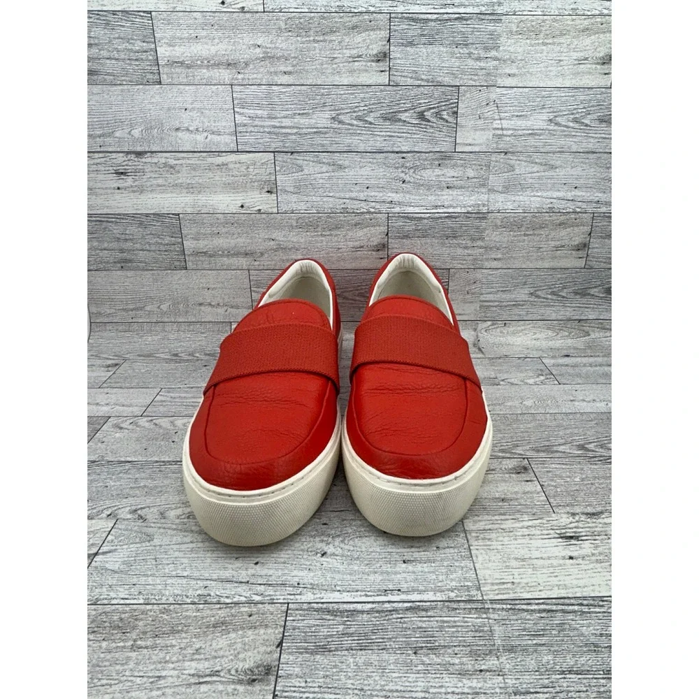 UGG Sammy Red‎ Leather Slip On Sneakers 1112415 Women Size 9 Platform Loafers
